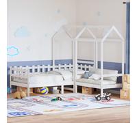 Set Dormeuse e Panca con Tetto Bianco 80x200cm Massello Pino