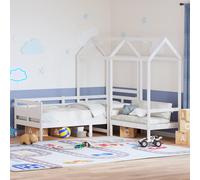 vidaXL Set Dormeuse e Panca con Tetto Bianco 80x200cm Massello Pino