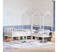 Set Dormeuse e Panca con Tetto Bianco 80x200cm Massello Pino