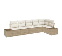 vidaXL Set Giardino 6 Pezzi con Cuscini in Rattan Sintetico Nero. È Un Mobile per Esterni Comodo, Elegante e Resistente alle intemperie, Perfetto per Il Tuo terrazzo e Patio d'Estate.