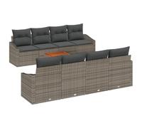 vidaXL Set Giardino 7 Pezzi con Cuscini Grigi in Rattan Sintetico. Mobili da Esterno Eleganti e Resistenti alle intemperie, Perfetti per Il Balcone o Il Patio. Composizione modulare per Il terrazzo,