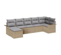vidaXL Set di divani da Esterno per Quattro Persone con Cuscini modulari in polyrattan Resistente all'Acqua per Giardino e Balcone Beige Grigio Comodi sedute Divano sezionale per Patio cubi