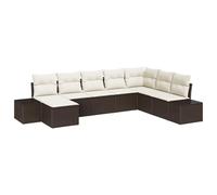vidaXL Set di divani da Giardino 8 Pezzi con Cuscini Marrone Rattan Sintetico Arredamento per Esterni Coperture Rimovibili per Patio o Uso Divano Sezionale Modulare 4 Posti