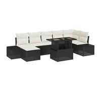 vidaXL Set di divani da Giardino 8 Pezzi con Cuscini Rattan Nero