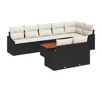 vidaXL Set Giardino 9 Pezzi in Rattan Poly Nero con Cuscini, mobili modulari per Patio, Perfetti per divertirsi all'aperto, posti a Sedere Comodi, Lounge e lettini con Disegno Versatile.