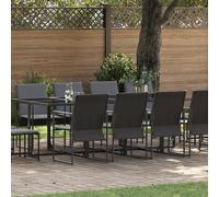 vidaXL Set Giardino Pranzo 16 Pezzi con Cuscini in Acciaio e Textilene