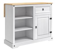 vidaXL Set isola da cucina 2 pz Bianco e Cera di Miele Pino Massello