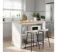 vidaXL Set isola da cucina 2 pz Bianco e Cera di Miele Pino Massello
