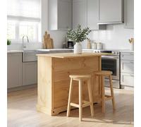 vidaXL Set isola da cucina 2 pz Cera di Miele 112 x 70 x 91,5 cm
