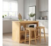 vidaXL Set isola da cucina 2 pz Cera di Miele 112 x 77 x 91,5 cm