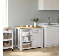 vidaXL Set isola da cucina 2 pz PANAMA Bianco e Cera di Miele