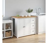 vidaXL Set isola da cucina 2 pz PANAMA Bianco e Cera di Miele