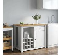 vidaXL Set isola da cucina 2 pz PANAMA Bianco e Cera di Miele