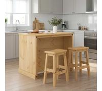 vidaXL Set isola da cucina 3 pz Cera di Miele 112 x 77 x 91,5 cm