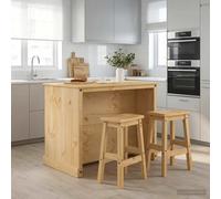 vidaXL Set isola da cucina 3 pz Cera di Miele 112 x 77 x 91,5 cm