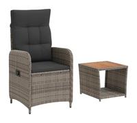 vidaXL Set Lounge da Giardino 2 pz Grigio chiaro e grigio scuro