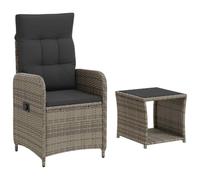 vidaXL Set Lounge da Giardino 2 pz Grigio e Grigio Scuro