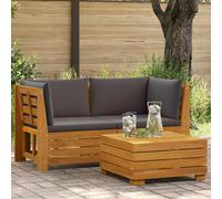 vidaXL Set Lounge da Giardino 2 pz Legno di Acacia Massello Marrone