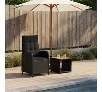 vidaXL Set Lounge da Giardino 2 pz Nero