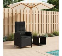 vidaXL Set Lounge da Giardino 2 pz Nero