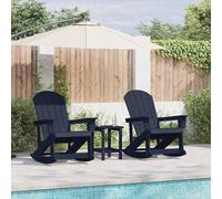 vidaXL Set Lounge da Giardino 3 pcs Blu navy HDPE