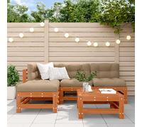 vidaXL Set Lounge da Giardino 5 pcs Marrone Cerato