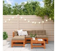 vidaXL Set Lounge da Giardino 5 pz Marrone Cera