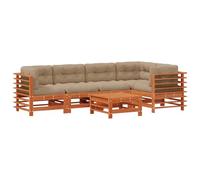 vidaXL Set Lounge da Giardino 6 pcs Marrone Cerato, Mobili da giardino e terrazza, set lounge moderno, posti a sedere modulari, relax all'aperto, arredo patio