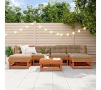 vidaXL Set Lounge da Giardino 7 pz Marrone Cera