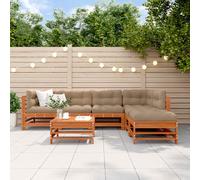vidaXL Set Lounge da Giardino 7 pz Marrone Cera