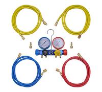 vidaXL Set Manometro Regolatore a 4 Vie con Custodia Tester Pressione Aria