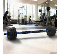 vidaXL Set Manubri e Bilanciere 2-in-1 20 kg Nero e Blu