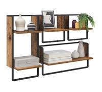 vidaXL Set mensole da Parete 4 PCS Legno Vecchio 65 x 25 x 30 cm, Mensole Moderne da Parete, Soluzione Rettangolare per Il Soggiorno, Design salvaspazio, Resistente e Pratica