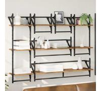 vidaXL Set mensole da Parete 6 PCS Legno Vecchio 100 x 25 x 30 cm, Mensola a Muro Elegante, Design Rettangolare, arredo Moderno, Soluzione salvaspazio per Il Soggiorno