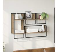 vidaXL Set mensole da parete Rovere artigianale 4 pezzi 65 x 25 x 30 cm, moderne salvaspazio