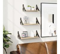 vidaXL Set Mensole Parete 3pz Rovere Sonoma in Legno Multistrato