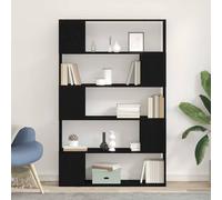 vidaXL Mobile TV Rettangolare Moderno Finitura in Rovere Nero Legno ingegnerizzato Sei mensole per Soggiorno Uso Interno Mobili di stoccaggio Eleganti Centro di intrattenimento Mensola di Design