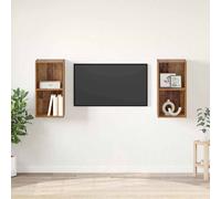 vidaXL Set mobile TV 2 pcs Legno vecchio 37 x 37 x 72 cm