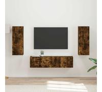 vidaXL Set mobile TV 2 pz 30 x 31 x 80 cm Rovere fumé