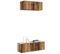 vidaXL Set Mobile TV 2 pz Montato a Parete Legno Antico in Truciolato