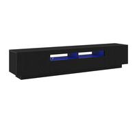 Set Mobile TV Elegante in Rovere Nero con Connettività USB | Design Moderno con Ampio Spazio di Archiviazione e Porte Scorrevoli | Mobili per Intrattenimento per il Soggiorno | Unità Multimediale | M
