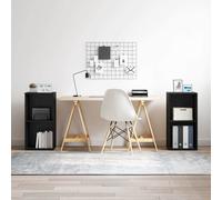 vidaXL Set mobile TV 2 pz Rovere Nero Legno ingegnerizzato