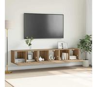 vidaXL Set Mobile TV 3 PCS Marrone 60 x 30 x 30 cm Legno Multistrato, Soggiorno Moderno, unità di stoccaggio Rettangolare, Mobile TV, Centro Media Compatto, Legno ingegnerizzato, mensole