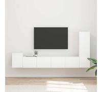 vidaXL Set mobile TV 3 pz Bianco Lucido Legno ingegnerizzato