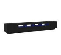 vidaXL Mobile TV Contemporaneo in Rovere Nero con Porte Scorrevoli | Design in Legno Ingegnerizzato | 100Cm Storage | Connettore USB | Mobili Moderni per Centro di Intrattenimento in Soggiorno
