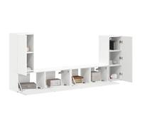 vidaXL Set mobile TV 4 pcs Bianco Legno multistrato, Un centro di intrattenimento moderno, set di mobili tech-friendly, stoccaggio versatile e design funzionale per il tuo soggiorno