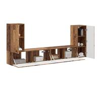 vidaXL Set mobile TV 4 pcs Legno vecchio Legno multistrato, Un centro di intrattenimento moderno, set di mobili tech-friendly, stoccaggio versatile e design funzionale per il tuo soggiorno