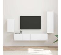 vidaXL Set mobile TV 4 pz Bianco