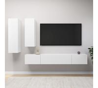 vidaXL Set Mobile TV 4 pz Bianco in Truciolato