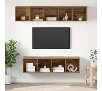 vidaXL Set mobile TV 4 pz Legno vecchio Legno ingegnerizzato